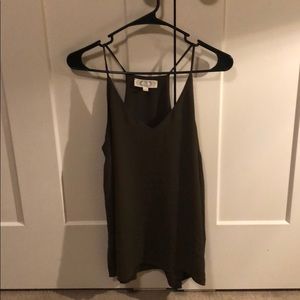 Olive Green V-neck Top